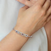 Sterling Silver Rhodium-plated Rainbow Multi Gemstone 7.5in Bracelet