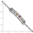 Sterling Silver Rhodium-plated Rainbow Multi Gemstone 7.5in Bracelet