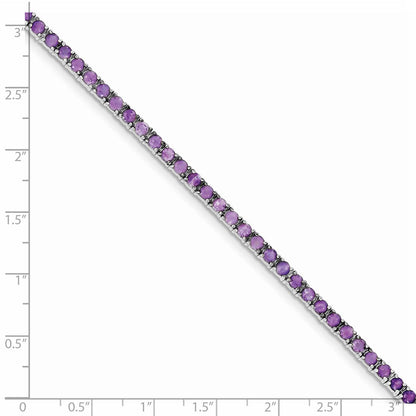 Sterling Silver Rhodium-plated Amethyst Bracelet