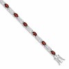 Sterling Silver Rhodium-plated Garnet Bracelet