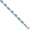 Sterling Silver Rhodium-plated Rectangular Blue Topaz Bracelet