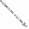 Sterling Silver Rhodium-plated CZ 7 inch Tennis Bracelet