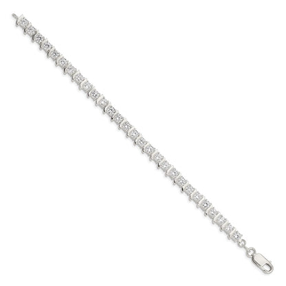 Sterling Silver CZ Fancy Polished Bracelet