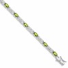 Sterling Silver Rhodium-plated Peridot Bracelet