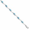Sterling Silver Rhodium-plated Blue Topaz Bracelet