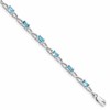 Sterling Silver Rhodium-plated Blue Topaz Bracelet