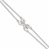 Sterling Silver Polished CZ Heart Two-strand Bracelet