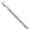 Sterling Silver Rhodium-plated Polished Tanzanite 7.5 inch Bracelet