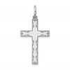 Sterling Silver Rhodium-plated Laser Designed Cross Pendant