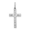 Sterling Silver Rhodium-plated Laser Designed Cross Pendant