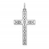 Sterling Silver Rhodium-plated Laser Cut Cross Pendant