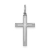 Sterling Silver Rhodium-plated Laser Designed Cross Charm