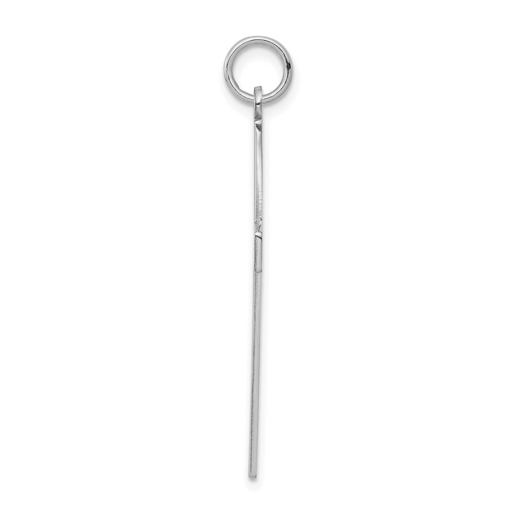 Sterling Silver Rhodium-plated Laser Designed Cross Pendant