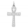 Sterling Silver Rhodium-plated Laser Designed Cross Pendant