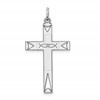 Sterling Silver Rhodium-plated Laser Designed Cross Pendant