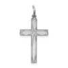 Sterling Silver Rhodium-plated Laser Cut Cross Pendant