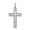 Sterling Silver Rhodium-plated Laser Designed Cross Pendant