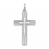 Sterling Silver Rhodium-plated Laser Designed Cross Pendant
