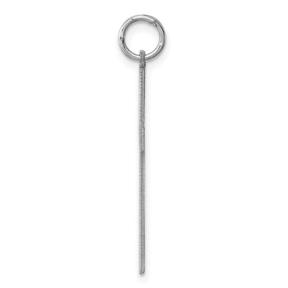 Sterling Silver Rhodium-plated Laser Cut Cross Pendant