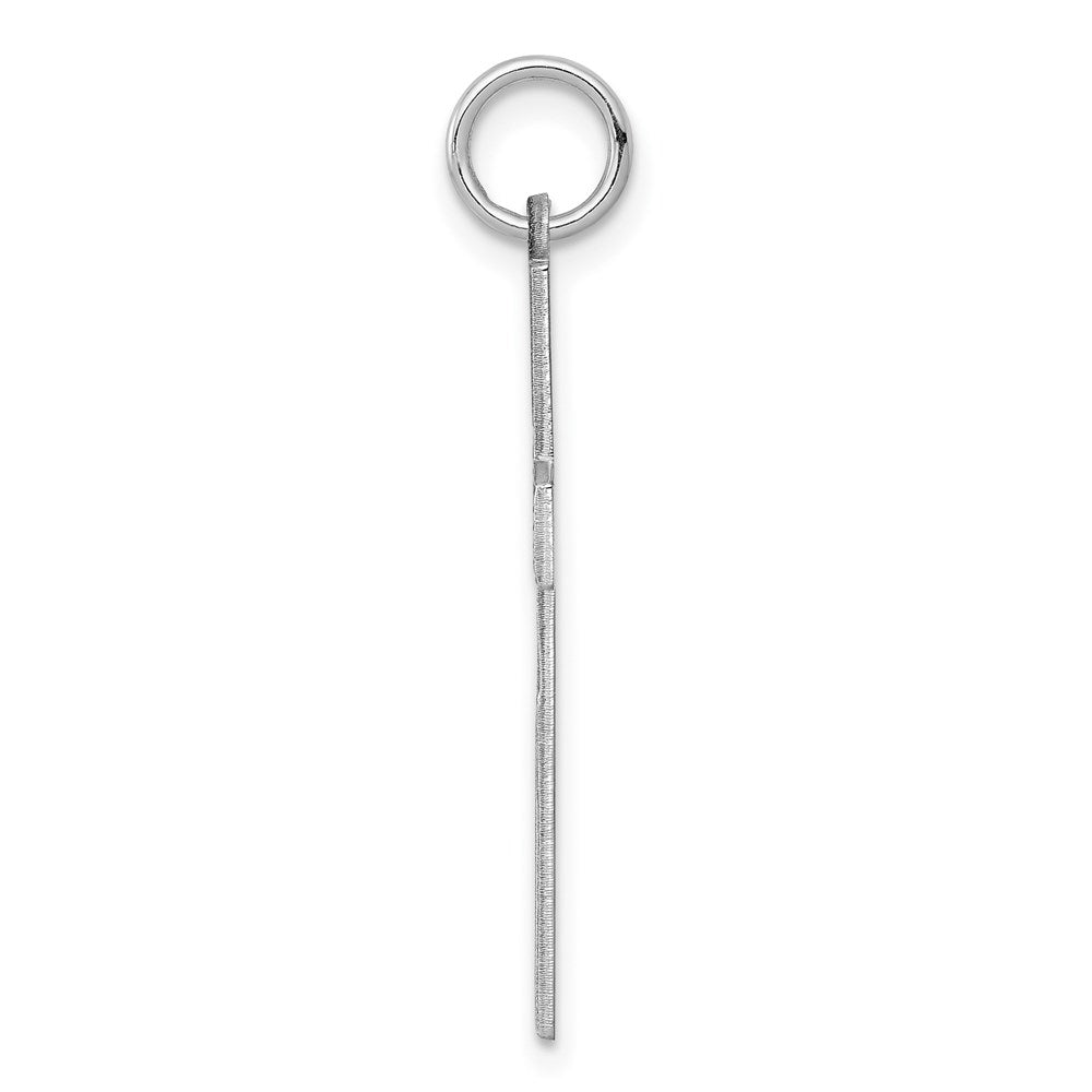 Sterling Silver Rhodium-plated Laser Designed Cross Pendant