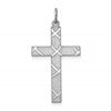 Sterling Silver Rhodium-plated Laser Designed Cross Pendant