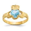 14k December CZ Heart Birthstone Claddagh Ring