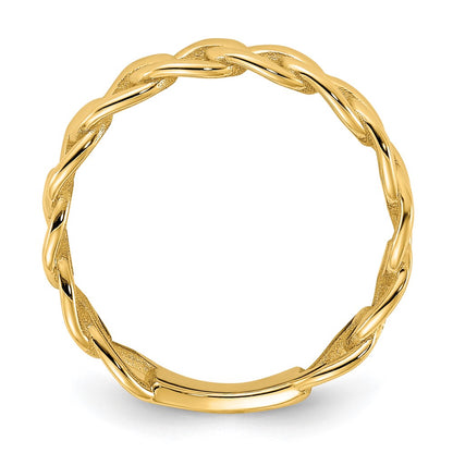 10ky Polished 5mm Curb Link Ring Size 7