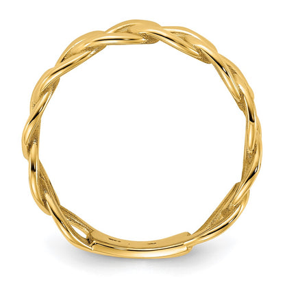 10ky Polished 8mm Mens Curb Link Ring Size 10