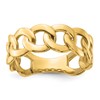 10ky Polished 8mm Mens Curb Link Ring Size 10