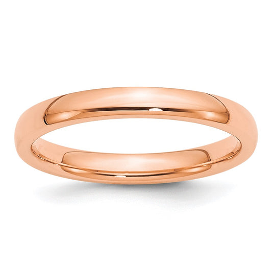 14K Rose Gold 3mm Standard Comfort Fit Wedding Band Size 5.5