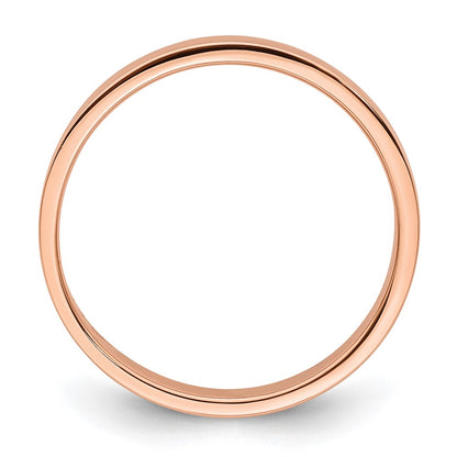 14k Rose Gold 3mm Lightweight Flat Wedding Band Size 6