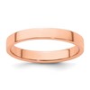 14k Rose Gold 3mm Lightweight Flat Wedding Band Size 11