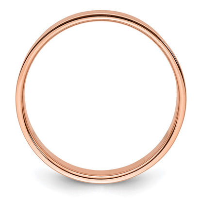 14k Rose Gold 6mm Lightweight Flat Wedding Band Size 11
