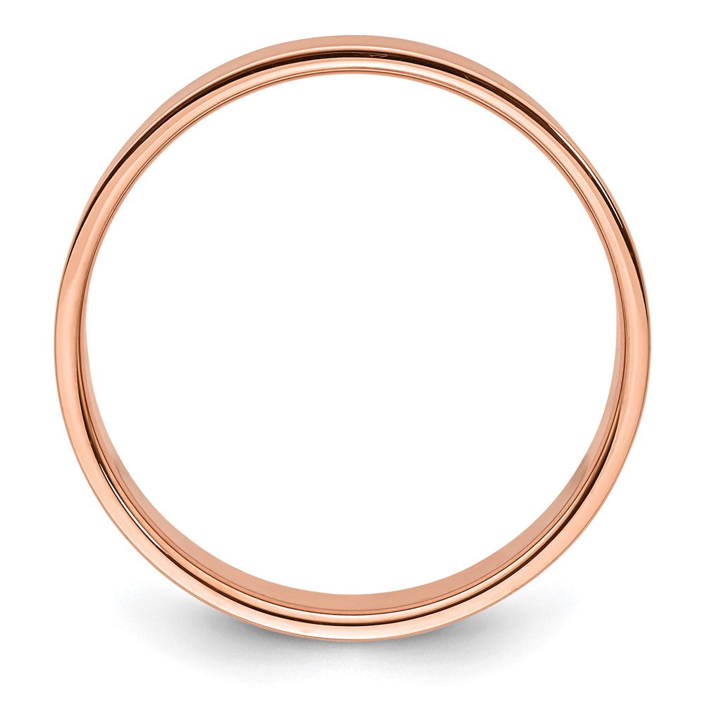 14k Rose Gold 6mm Lightweight Flat Wedding Band Size 10