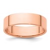 14k Rose Gold 6mm Lightweight Flat Wedding Band Size 9