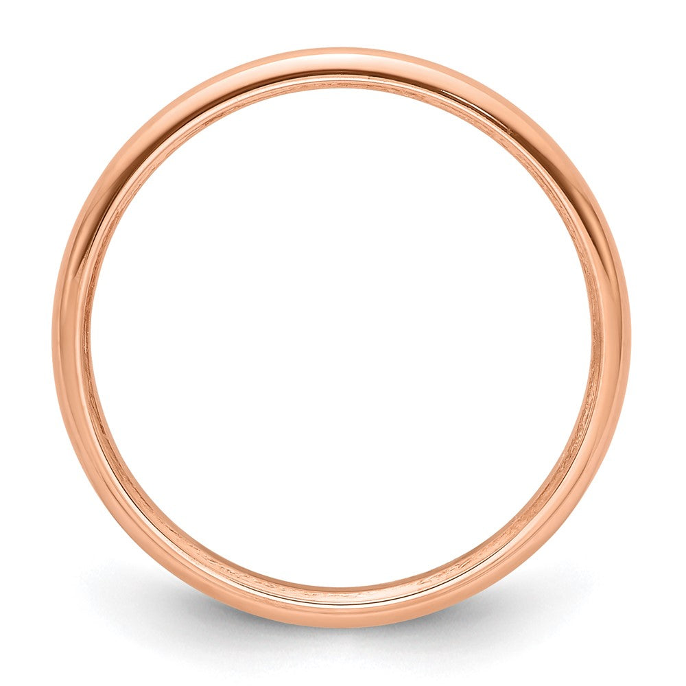 14k Rose Gold 2mm Half-Round Wedding Band Size 5