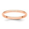 14k Rose Gold 2mm Half-Round Wedding Band Size 5
