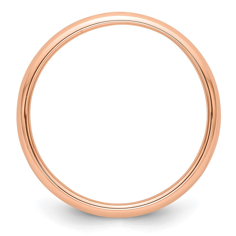 14k Rose Gold 3mm Half-Round Wedding Band Size 5