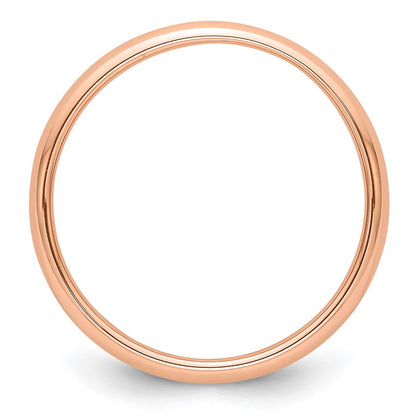 14k Rose Gold 3mm Half-Round Wedding Band Size 7.5