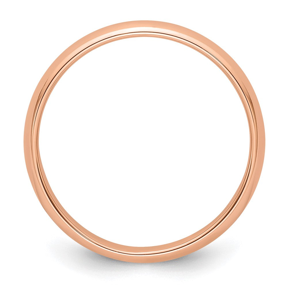 14k Rose Gold 4mm Half-Round Wedding Band Size 8