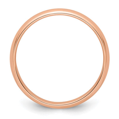 14k Rose Gold 4mm Half-Round Wedding Band Size 5