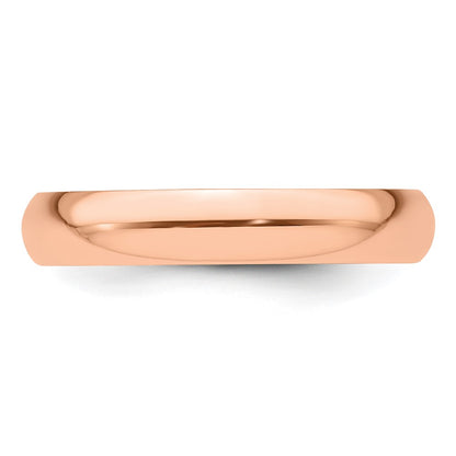 14k Rose Gold 4mm Half-Round Wedding Band Size 6.5