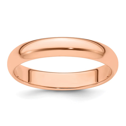 14k Rose Gold 4mm Half Round Wedding Band Size 12