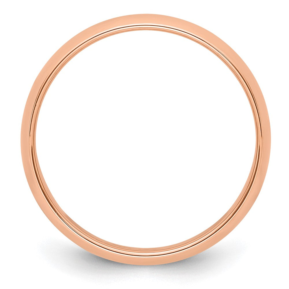 14k Rose Gold 5mm Half Round Wedding Band Size 8.5
