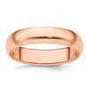 14k Rose Gold 5mm Half-Round Wedding Band Size 8
