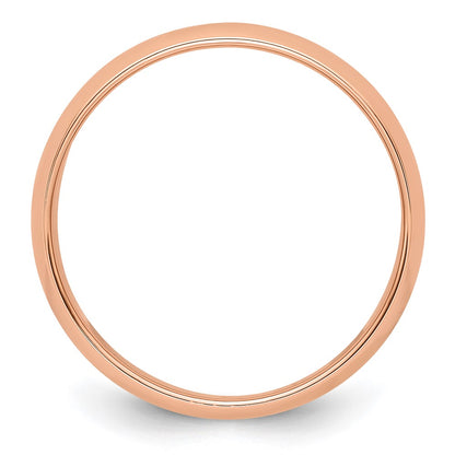 14k Rose Gold 6mm Half Round Wedding Band Size 10