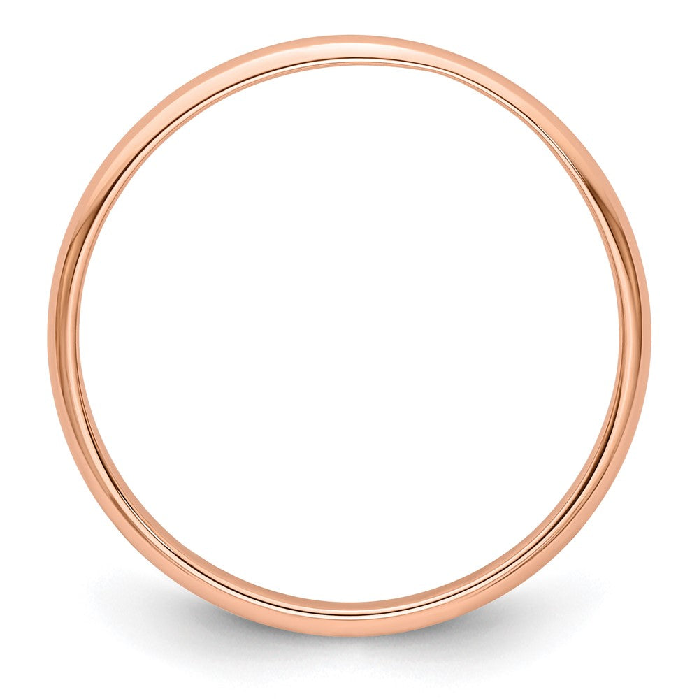 14k Rose Gold 2mm Lightweight Half Round Wedding Band Size 7