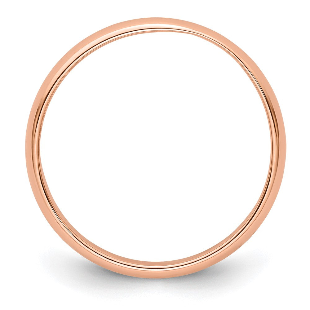 14k Rose Gold 3mm Lightweight Half Round Wedding Band Size 5