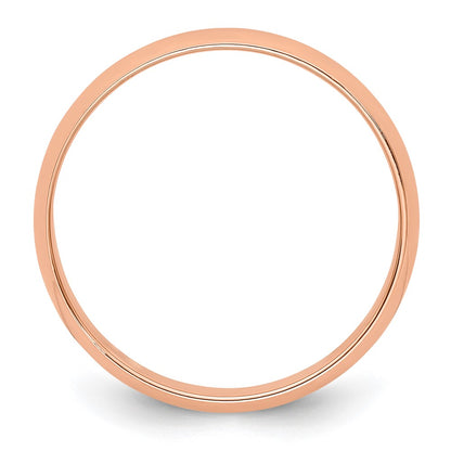 14k Rose Gold 4mm Lightweight Half Round Wedding Band Size 8