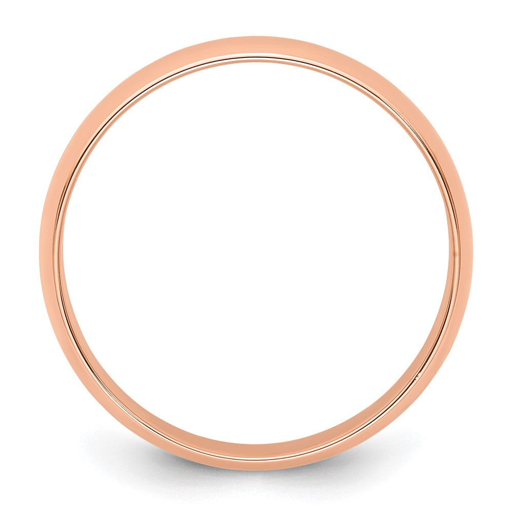 14k Rose Gold 5mm Lightweight Half Round Wedding Band Size 10